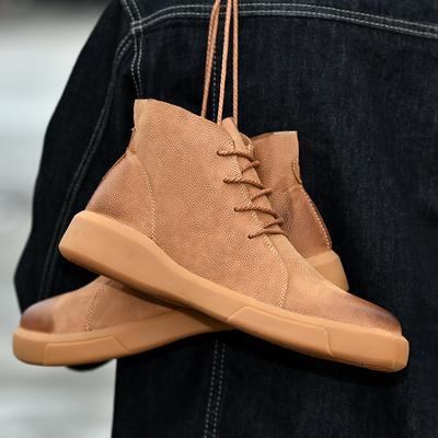 High Quality Hand-sewn High Top Warm Ankle Boots 2024 Autumn New Men Casual Shoes Fashion Outdoor Non-slip Large Size Mans Shoes