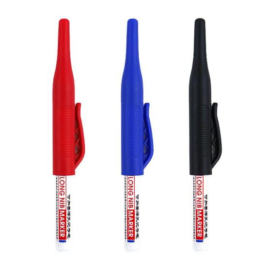 Deep Hole Marker Pen Multi-purpose Waterproof Quick Dry Large Capacity Permanent Ink Filling Clip Design Ceramic Tile Carpenter Long Head Marker