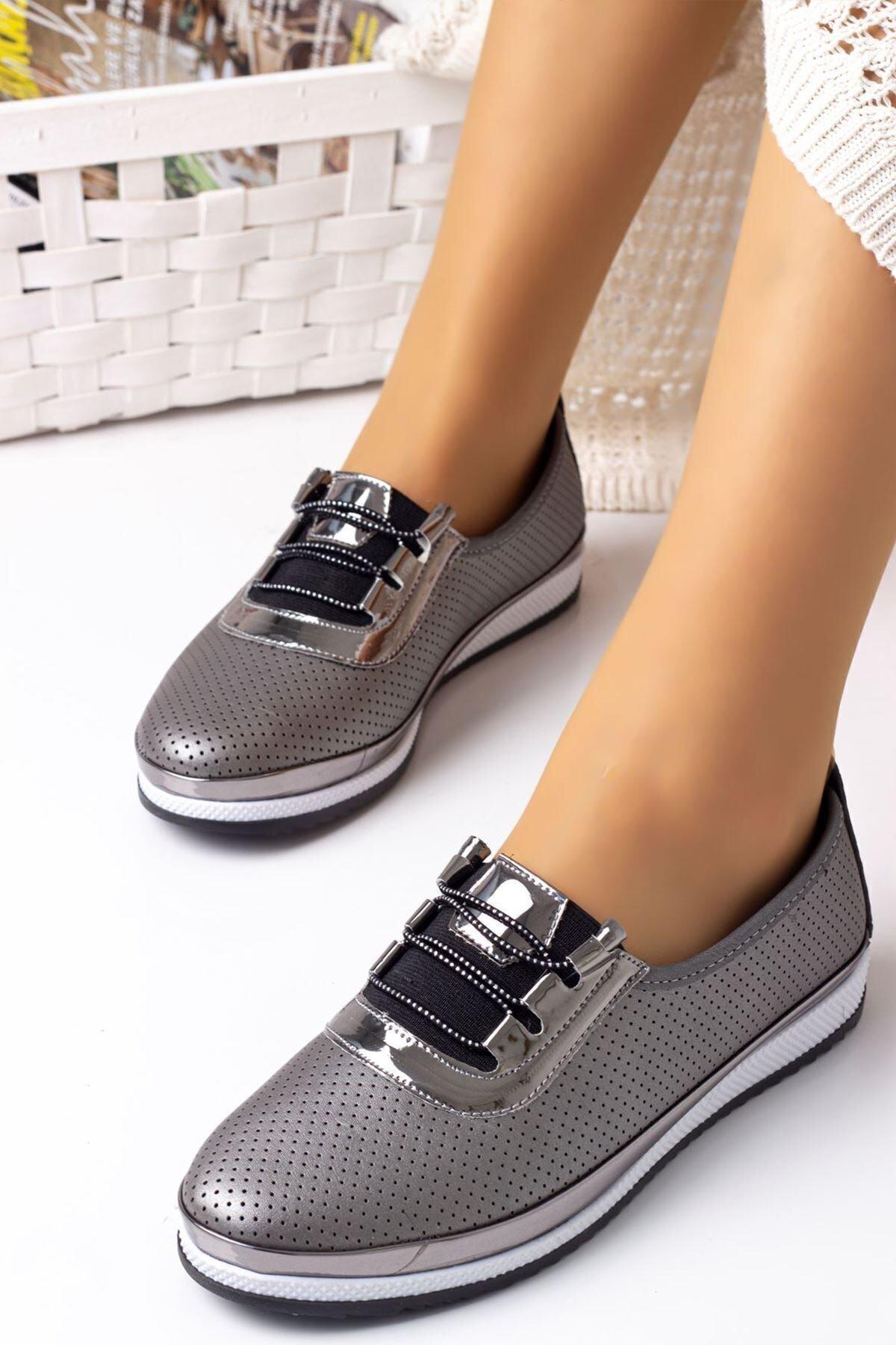 

Женские туфли на плоской подошве, повседневные ортопедические туфли из платиновой кожи 37