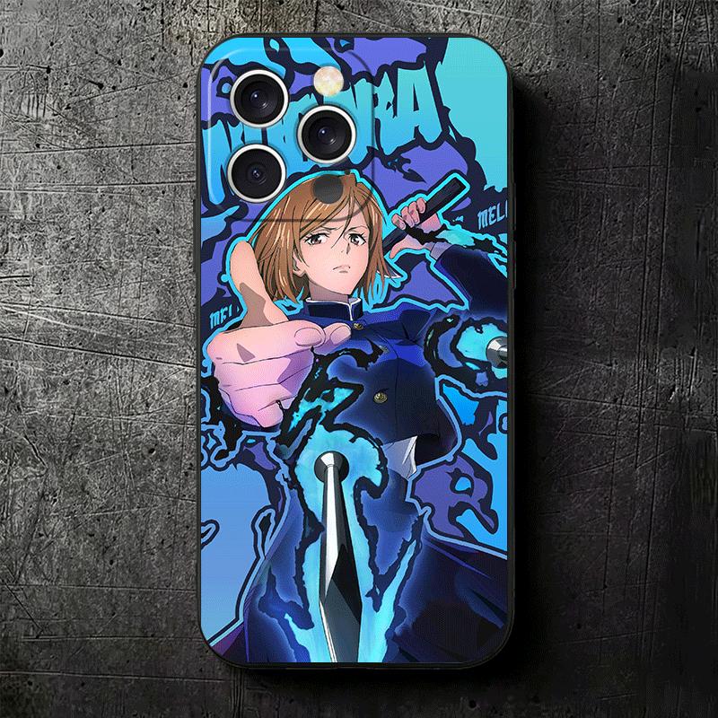 Anime Kugisaki Nobara JUJUSU Soft Phone Case for iPhone 16 16E 17 Air 15 Pro Max 14 Plus 13 Mini 11 12 7 Black Cover Back Shell
