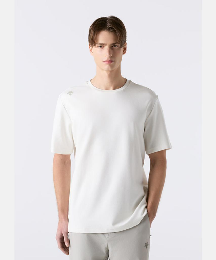 DESCENTE Dualis Back Graphic Short Sleeve T-Shirt Ivory Sr111Dts32