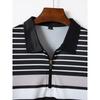 Men's Casual Polo Shirt with Collar and Zipper T-shirt Top
