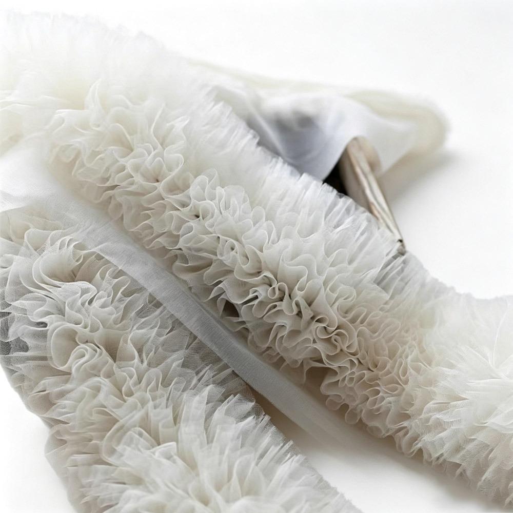 

Cake Skirt 1 Yard Mesh Lace Accessories 12cm Wide Puffy Texture Lace Trim Multicolor Puff Mesh Dress DIY Craft 12cm