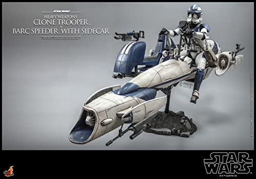 TV Masterpiece Star Wars: The Clone Wars Heavy Weapon Clone Trooper & BARC Speeder (with Sidecar) 1/6 Scale Figure, White, TMS077