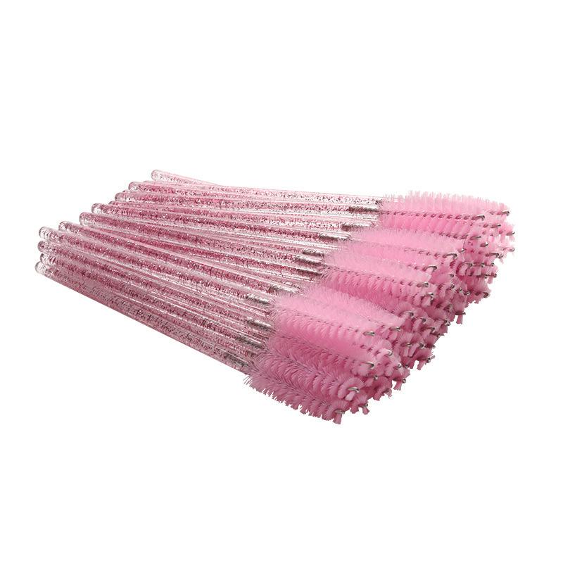 Pack of 50 Disposable Crystal Rod Eyelash and Eyebrow Spiral Brushes