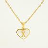 Personalized Heart Letter Necklace: Stainless Steel & Natural Shell Clavicle Chain