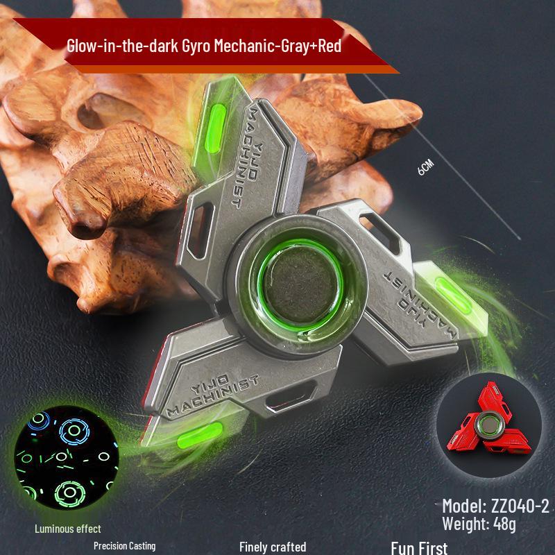 Luminous All-Metal Finger Spinner Set - Long Spin Time & Stress-Relief Toy
