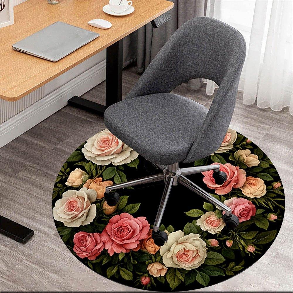 

Vintage Rose Wreath Wall Art: Elegant Floral Decor for Any SpaceRound Non-Slip chair mat chair carpet for office Rugs for Office Decor Gift For Valent 80cm by 80cm