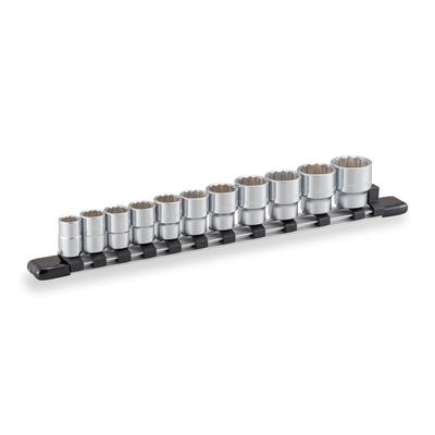 TONE Socket Set 11 Pieces 12-Point (with Holder) HDB311, 9.5mm (3/8") Drive,