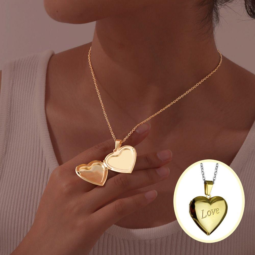Heart Pendant Sweater Chain DIY Lovers Choker Necklace Chic Love Envelope Necklace  Couple
