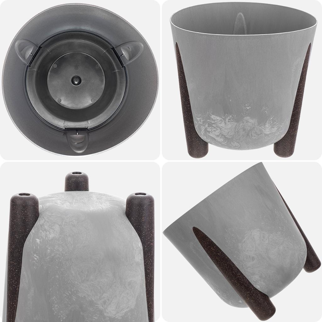 KADAX Flowerpot Flower Pot Leg Cover + Insert Flowerpot 18cm Gray