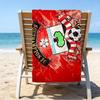 Asciugamano da Spiaggia Stampato con Stemma FC, Microfibra Super Morbida, Regalo Perfetto per Compleanno, per Piscina, Spiaggia, Viaggio, per famiglia e amici