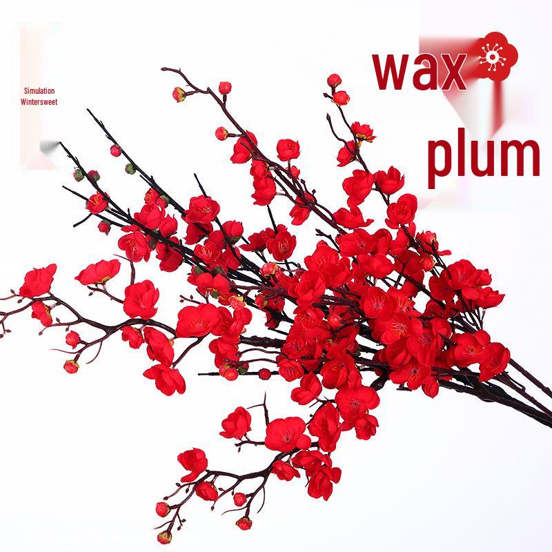 Искусственные декоративные ветки сливы и персика для украшения гостиной Pink Linglong Plum