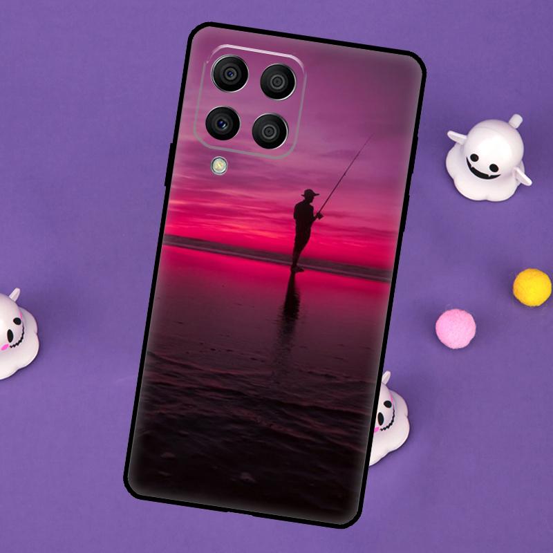 Bass Fishing Lake Sunset Fisherman Cover For Samsung Galaxy M11 M51 M31 M33 M13 M23 M53 M15 M55 M14 M34 M54 M20 M32 M52 Case