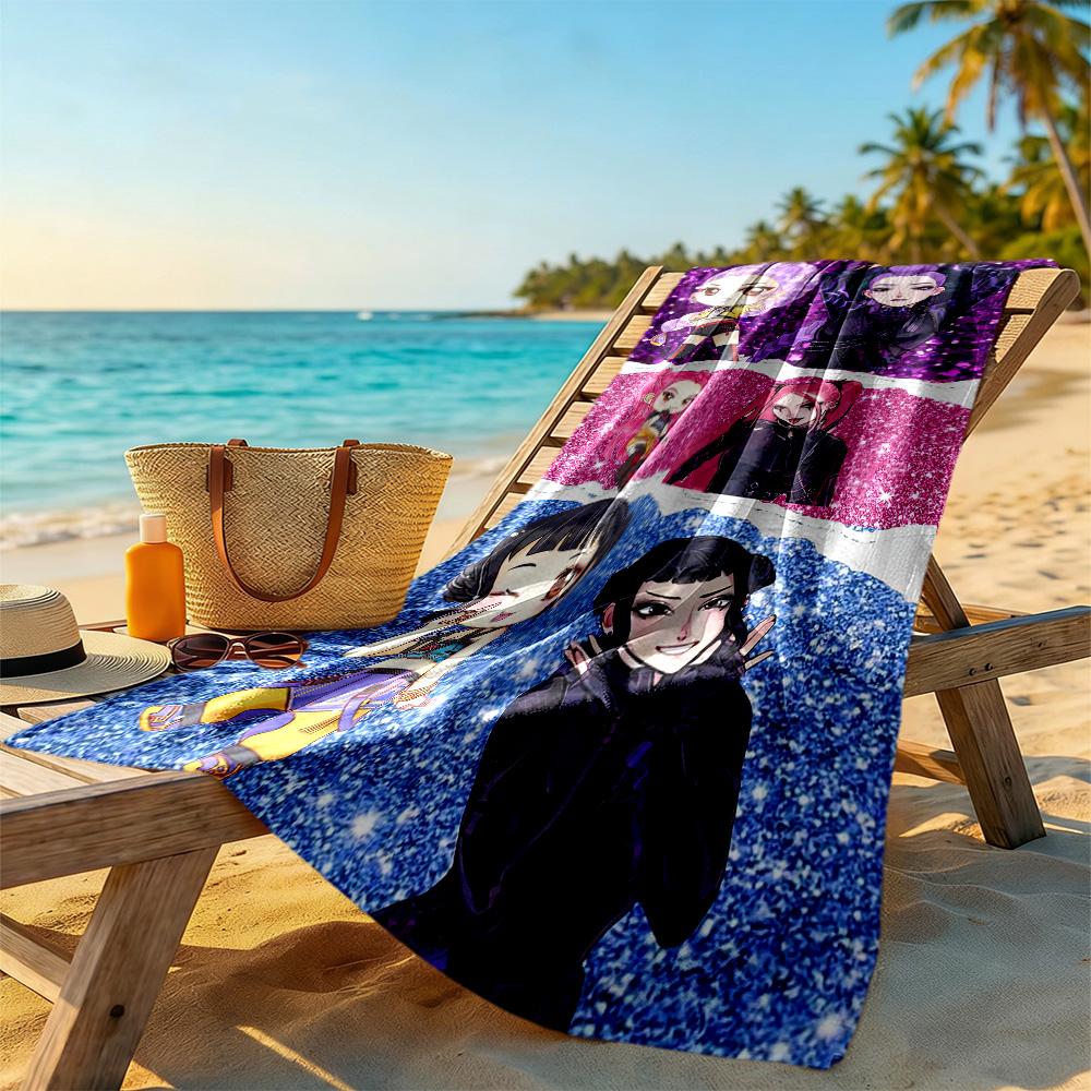 Demon Hunter Girls 1 Beach Towel Soft Durable Quick-Dry Comfortable Lightweight Portable for Swimming,Beach,Camping, Travel