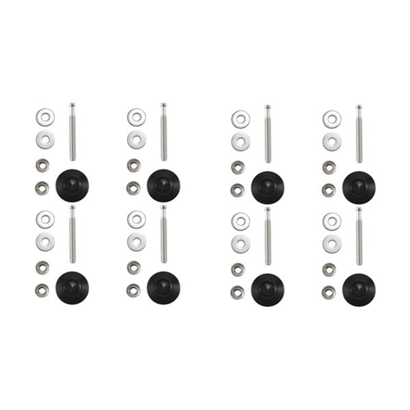 8X Push Button Quick Release Car Hood Bonnet-Latch Pin Lock Button Profile-Hood P Lock Bumper Clip Black BlackSilver