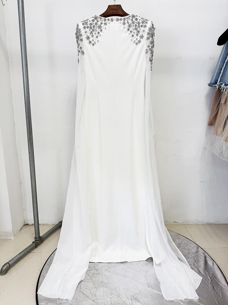 European & American Fashion Rhinestone Long Dress 2025 - Beaded Evening Gown