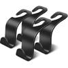 Car Seat Headrest Hook 4 Pack - Universal Auto Seat Hook Hanger Storage Organizer Holder (Black)