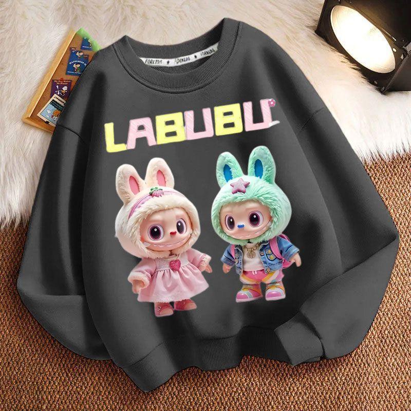 Children's Cute Hoodies for Spring, Autumn and Winter, Fashionable Round-neck Thickened Long-sleeved Loose Hoodies for Boys and Girls