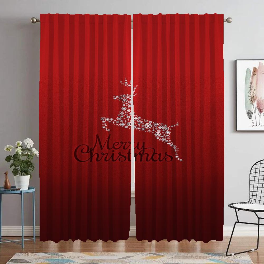 

Christmas Kitchen Curtains for Camera Shades Home Interior Curtains 2 Pieces Partition Tulle for Bedroom Halloween Decoration W50xH70cmx2pcs-CL