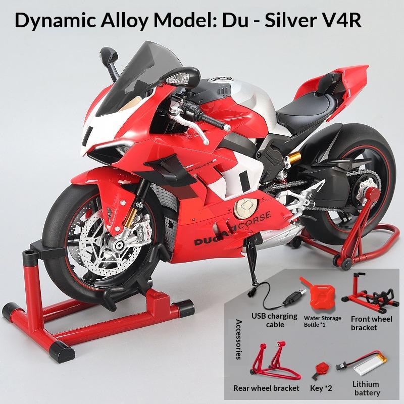 2026 New XLG 1:7 Ducati Panigale V4S Motorcycle Model - Alloy Die-Cast with Smoke Effect & Light/Sound Official Licensed Collector‘s Gift DieCast