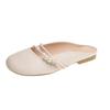 Spring New One-pedal Gentle Temperament Pearl Bag Head Half Slippers Women's Skirt Outer Single Shoes