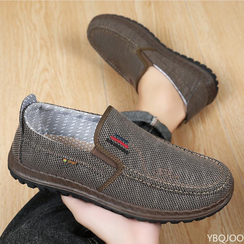 Casual Men's Single Shoes Spring and Autumn New Style Fabric Breathable Wear-resistant Shallow Mouth Casual Sports Men's Shoes