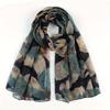 Vintage Lotus Leaf Printed Scarf Elegant Yarn Breathable Shawl Autumn Winter Floral Decoration Rectangular Turban Casual Outdoor Windproof Shawl Wrap