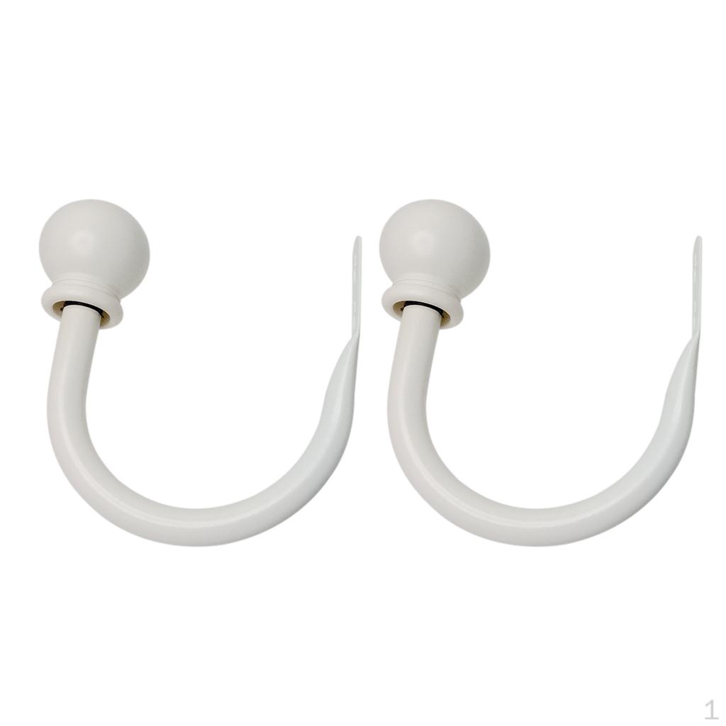 

1 Pair Of Ball Curtain Holdbacks Hooks Drapery Tiebacks Holder білий