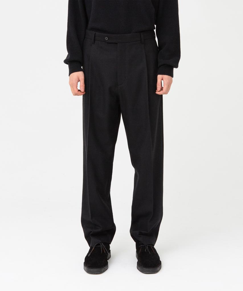Beulaunyadeu Pure Wool One-Pleat Trousers, Black