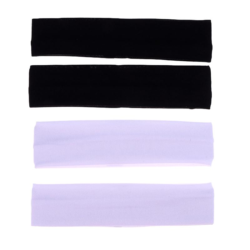 2Pcs Unisex Summer Sports Yoga Headband Simple Adjustable Running Sweat-Absorbing Elastic Single-Color Hair Band