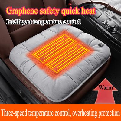 Graphene Auto Heizkissen Winter verdickt Plüsch Auto elektrische Sitzkissen Auto USB-Schnittstelle universell