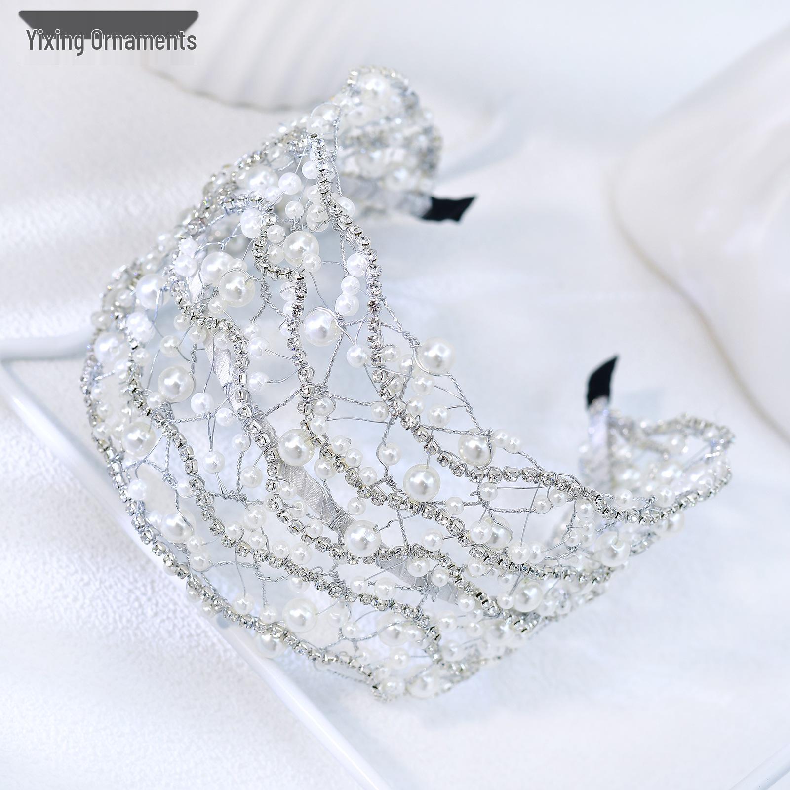 Yixing Elegant Bride s Retro Pearl Handmade Headband A420
