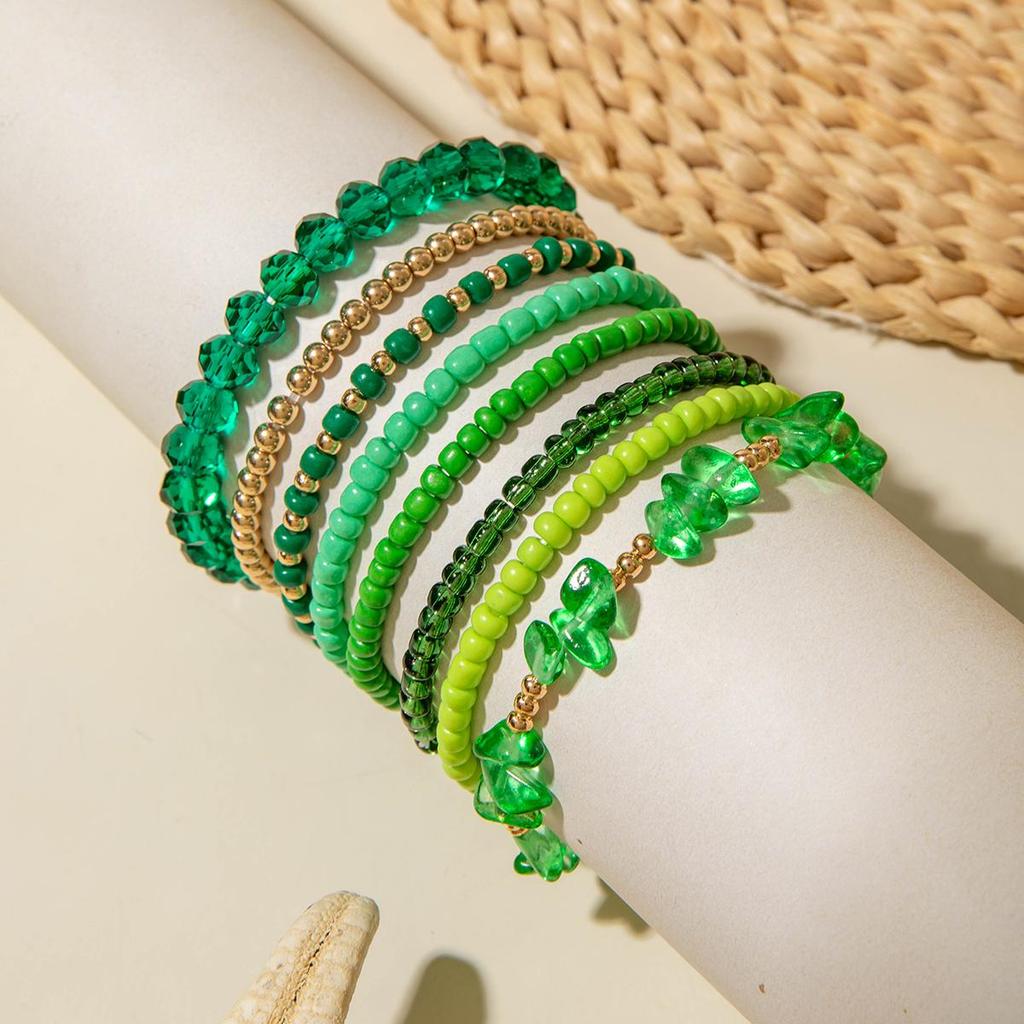 8pcs Mirad Color Brown Multi Piece Set Of Rice Bead Bracelet for Women Jewelry Personalized Matching Bracelet