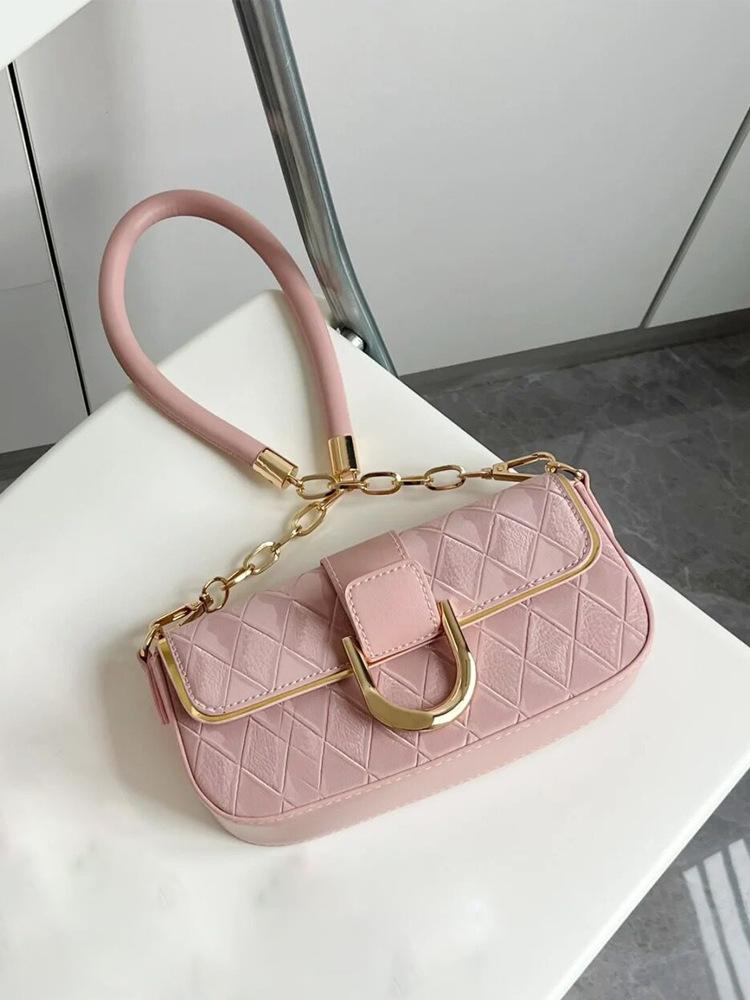 Li Cha's new high-end sense simple temperament small square bag single shoulder messenger bag fashionable versatile underarm bag women