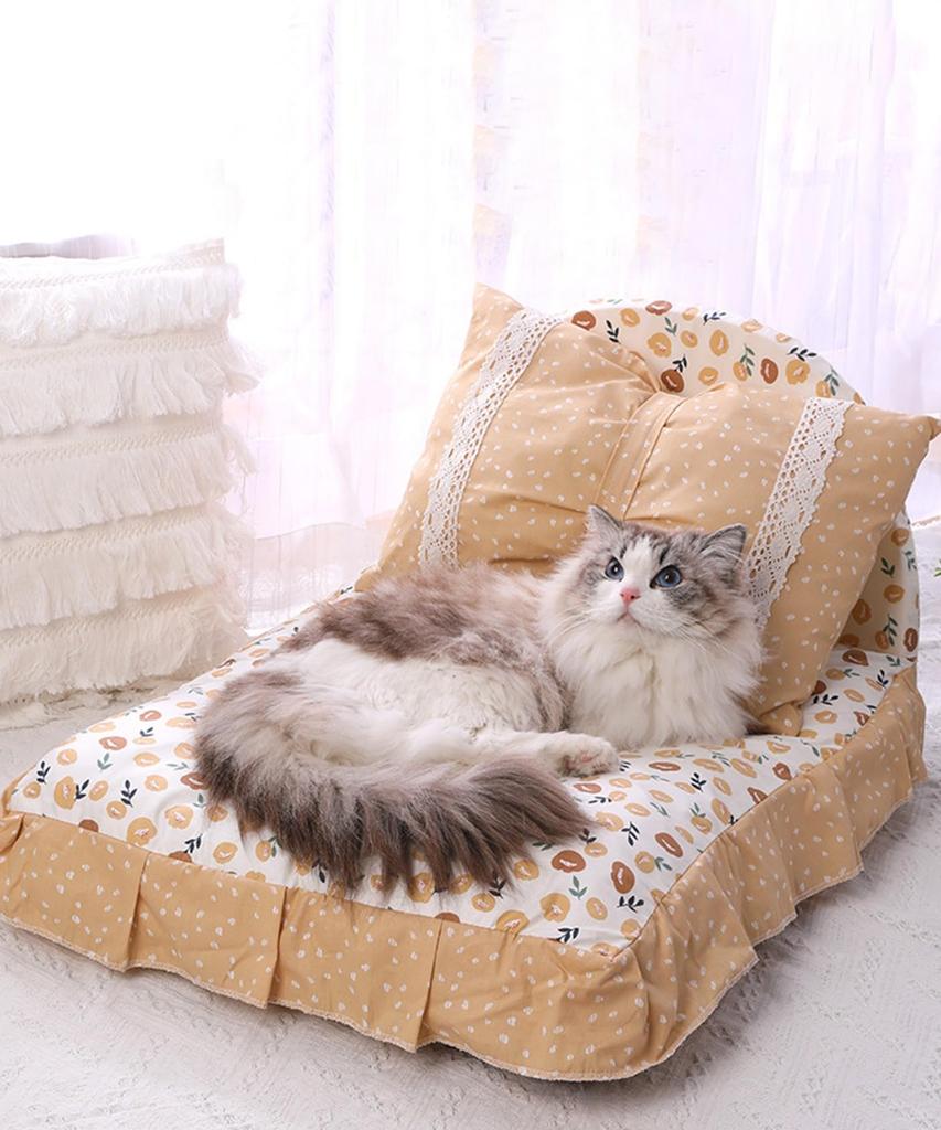 Pet Fluffy All Pet Pet Includes Princess Pet Bed with Princess Style Pillow Bed, Bed, Cute, Dog, Cat, Stylish, Square, Pet, Seasons, Sofa, Cushion,