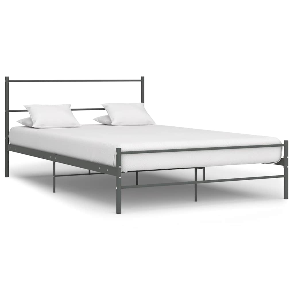 Bed Frame Gray Metal 160*200 Cm