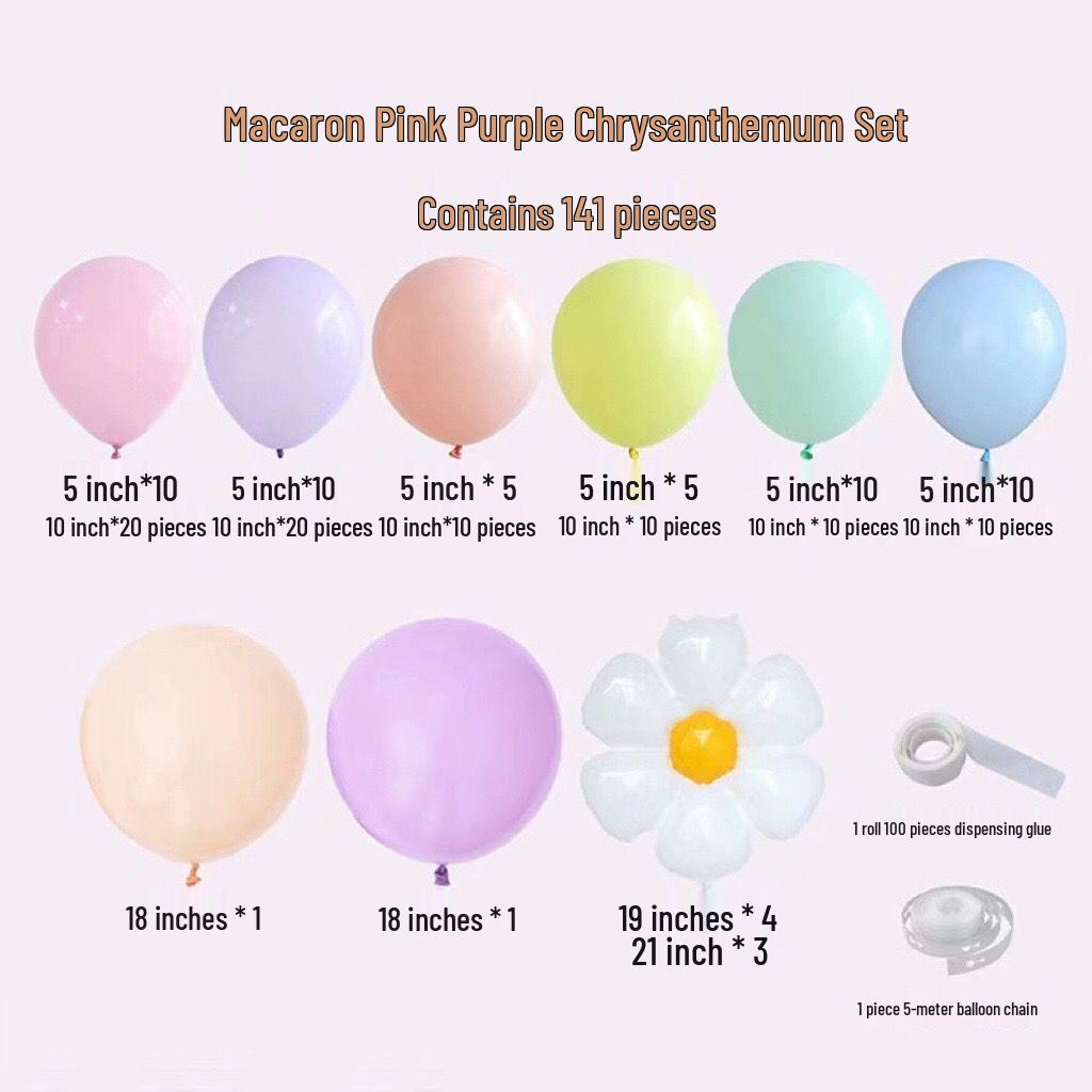 Macaron Daisy Flower Balloon Set for Birthdays & Events