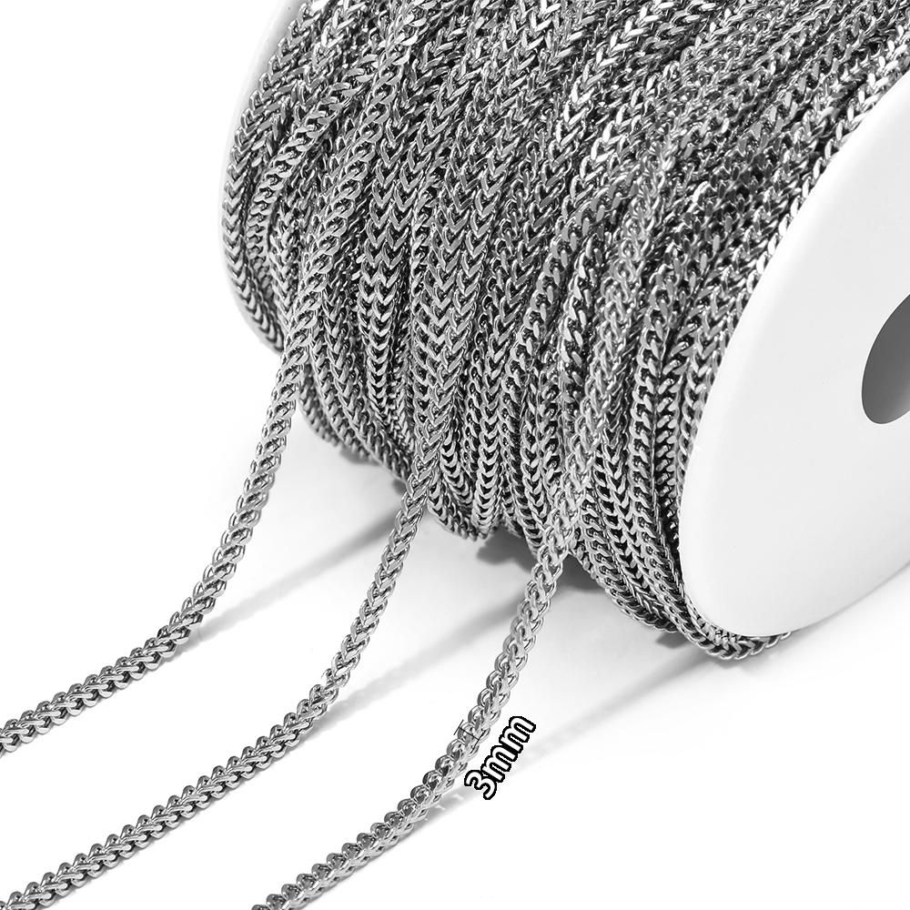 1 Meter Edelstahl Flach Quadrat Kubanische Ketten für Halskette Anhänger Verschlüsse Armbänder Zubehör DIY Schmuckherstellung Zubehör