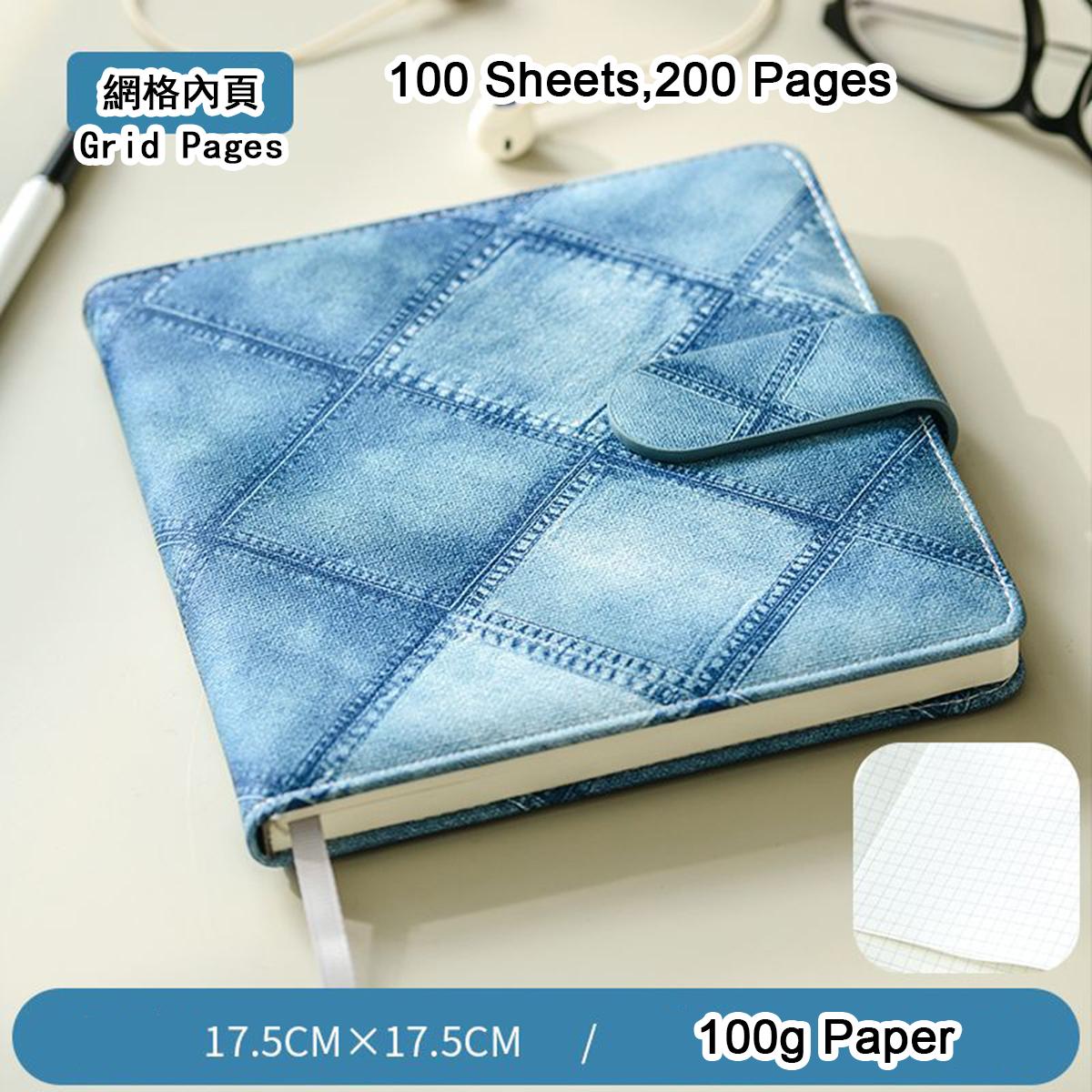 

Квадратный карманный блокнот, блокнот с пряжкой, пустые страницы/страницы в сетку, кожаный деловой блокнот, студенческие заметки, путевой журнал Grid Pages