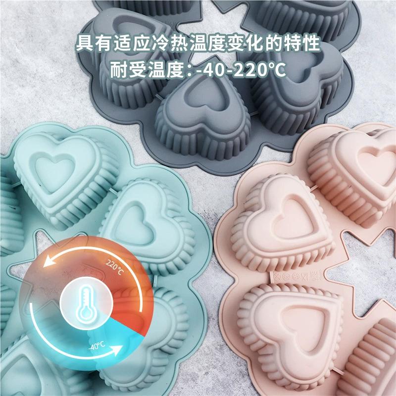 Nonstick Silicone Heart-Shaped Cake Mold Oven Safe Heat Resistant Puddings Mould Reusable Cupcakes Chocolates Baking Mold
