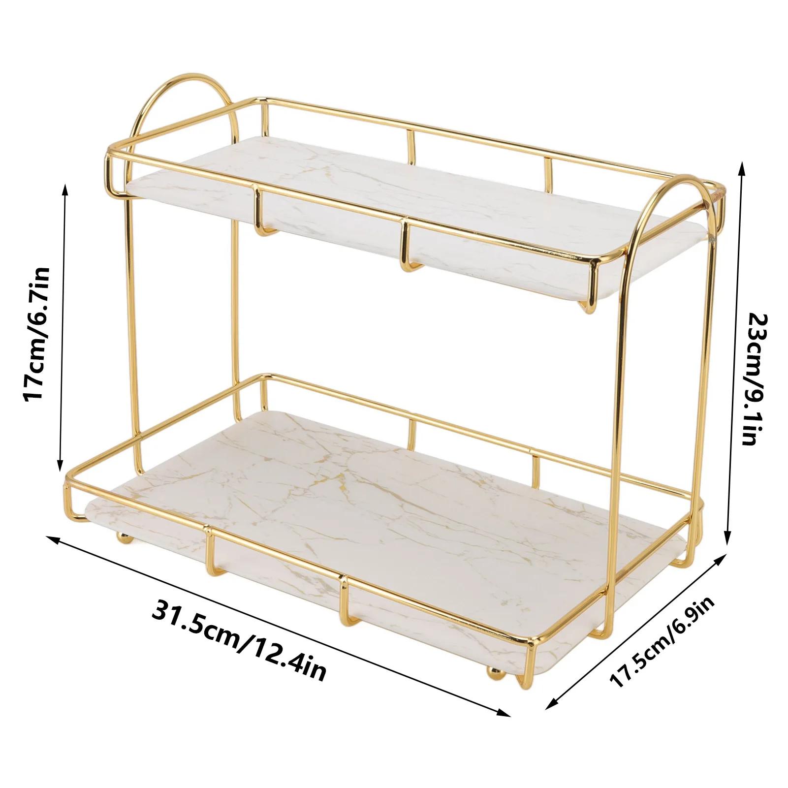 

Полиця для ванної кімнати Золота Біла 2-ярусна Стійка для зберігання шампуню Протиковзка Полиця для макіяжу Кутові полиці для душу Органайзер для ванної кімнати Аксесуар