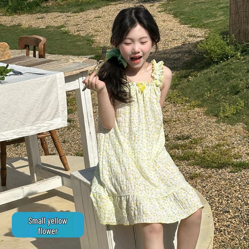 Girls' Stylish Summer Strappy Beach Dress: Casual Holiday Skirt