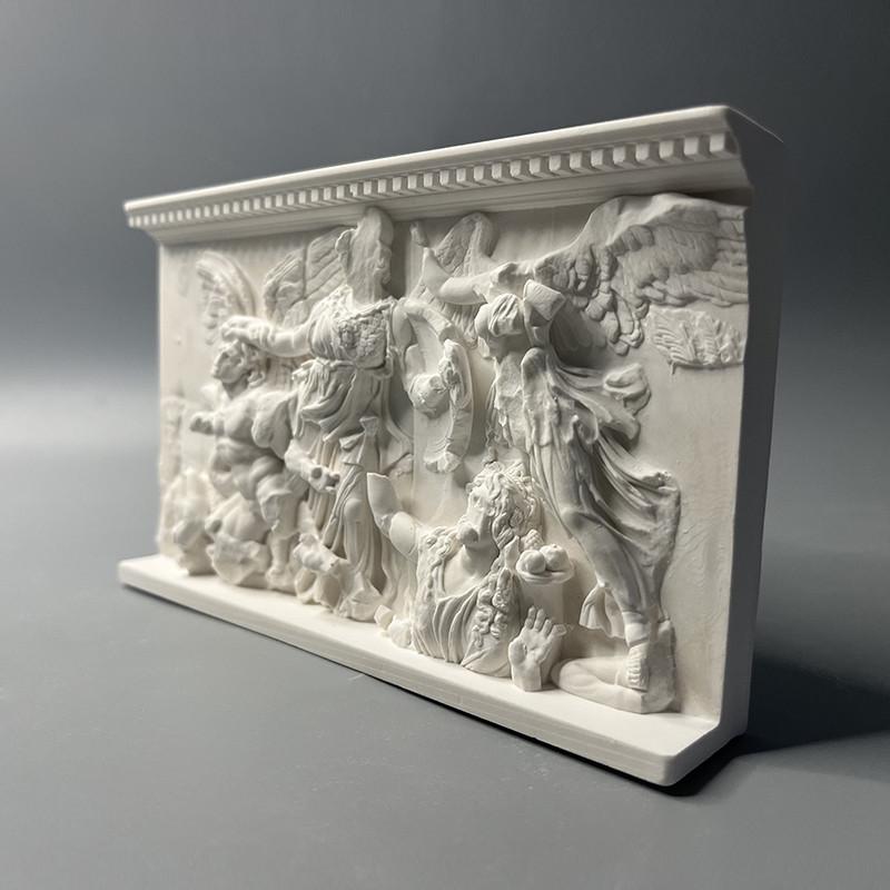 Ancient Greek Angels and Giants Relief Gypsum Sculpture Art Desktop Home Decoration Luxury Aesthetic Art Figurine Room Decor