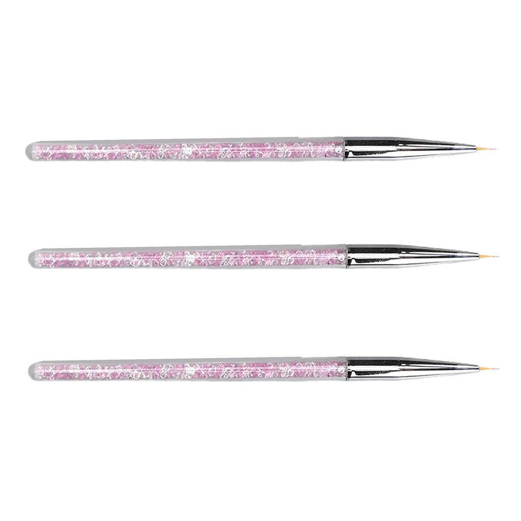 3Pcs Nail Art Liner Brush Comfortable Dustproof Multipurpose Nail Art Point Drill Drawing Brush Pen for Home Nail Salon