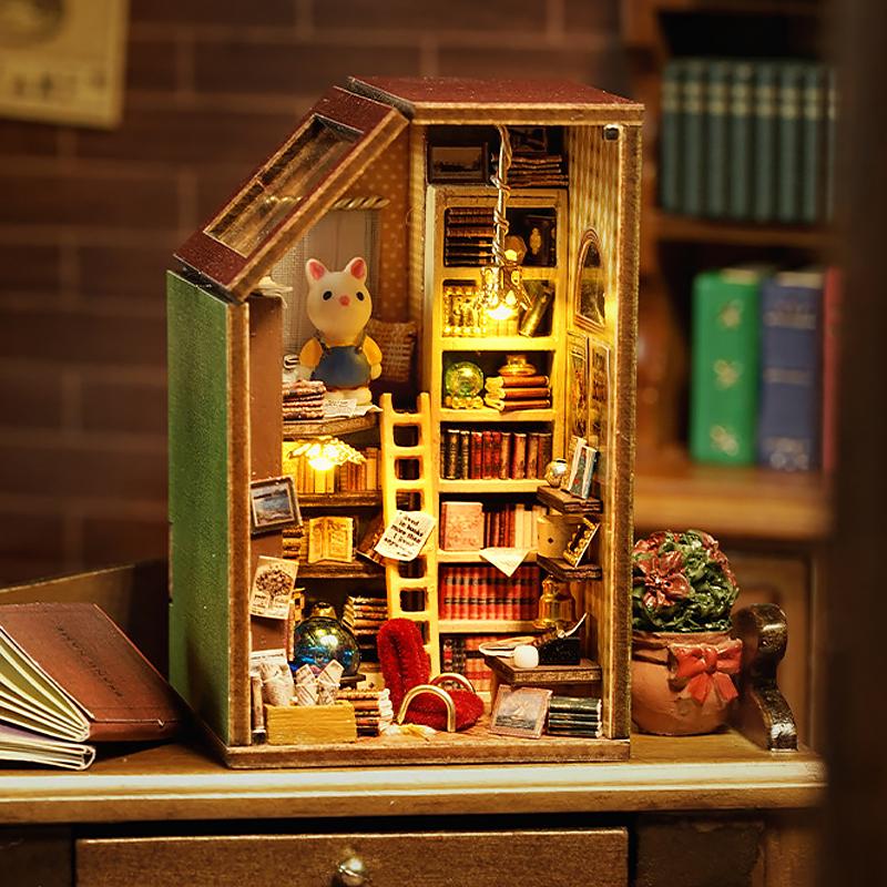 

Wooden Dollhouse With Furniture Light Mini Doll House Casa Creative Miniature 3D Puzzle Assembly Models Toys 12+Birthday Gifts