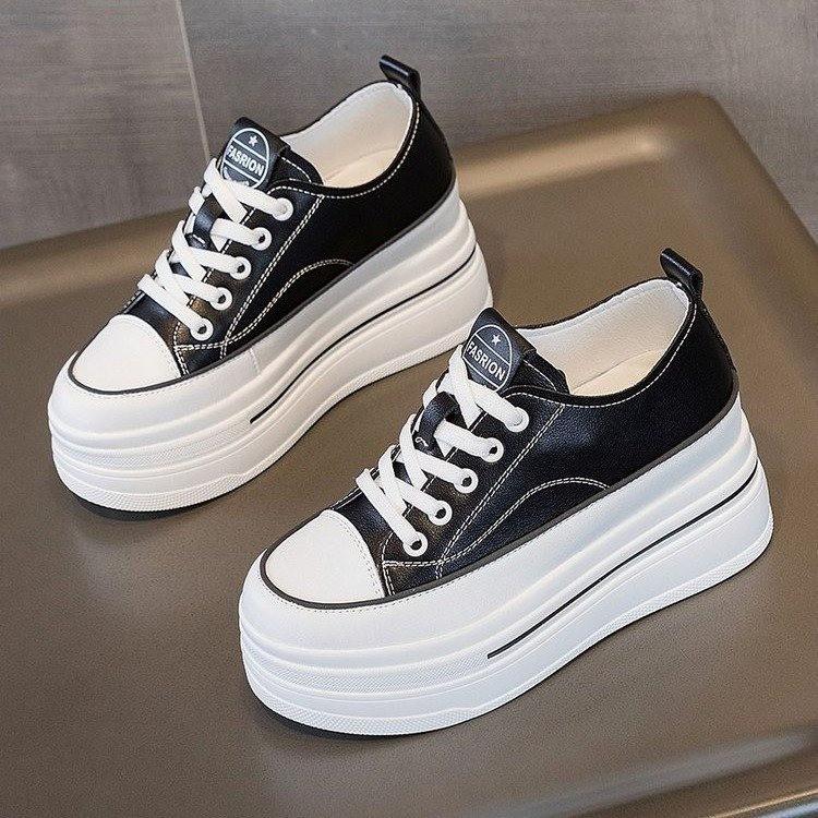 

Женская обувь повседневная маленькая белая обувь женская обувь мягкая подошва не устают ноги мягкая поверхность весна и осень ощущение продвинутости толстая подошва увеличивает рост 35 чёрный