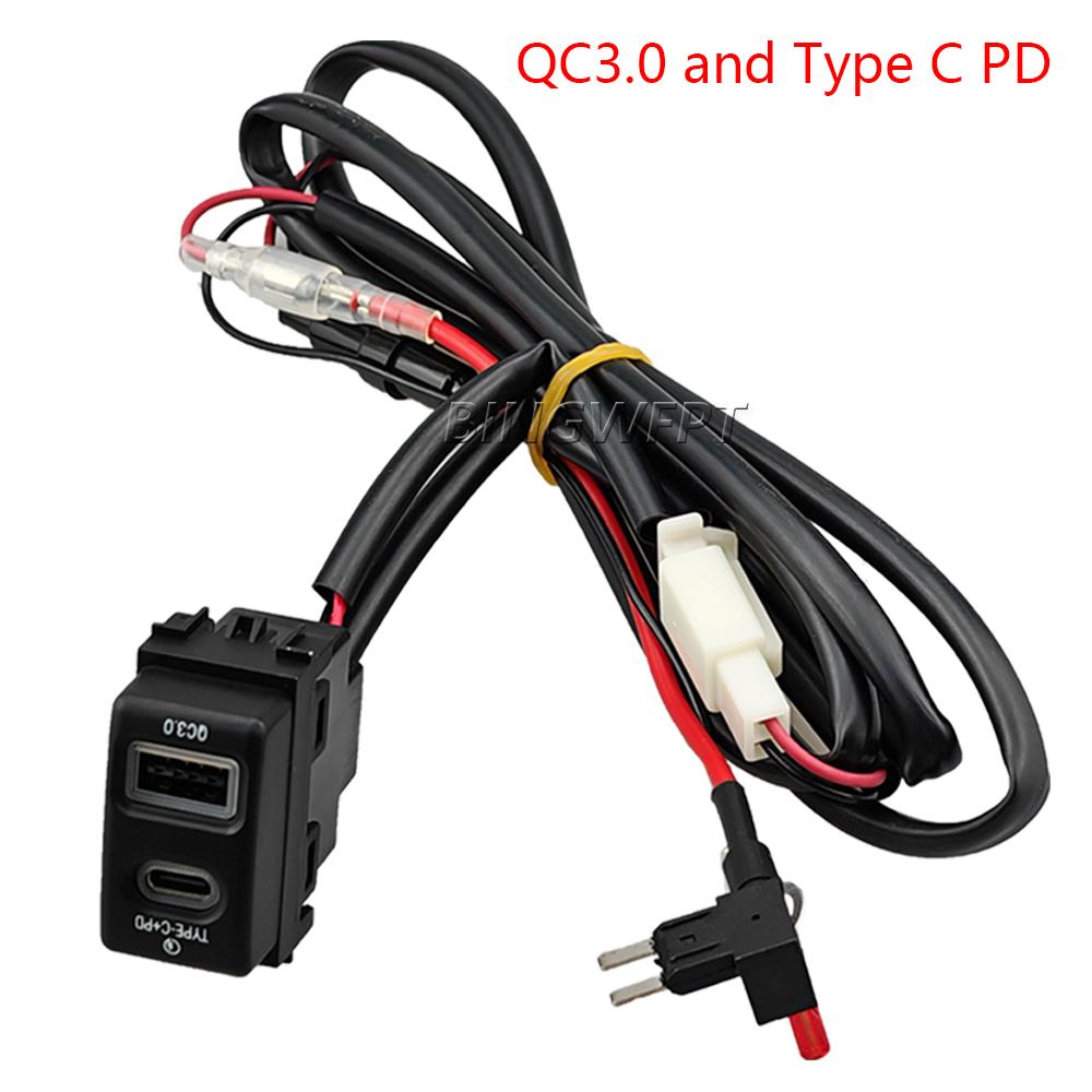 Red Light TYPE-C PD USB Interface Socket For Nissan Qashqai Tiida Teana Sunny Y61 Y62 X-Trail Sylphy Car Quick Charger