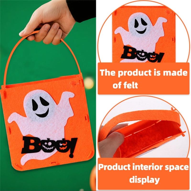 Large Capacity Halloween Favor Bag With Eerie Designs Thin Pliable Storage For Trick Otherwise Treat