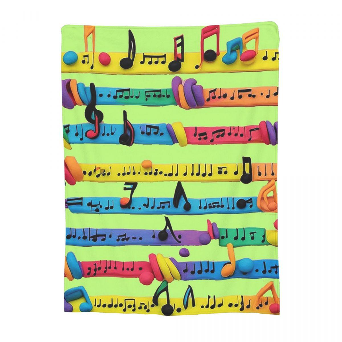 

Colorful Musical Note Music Score Blankets Flannel Throw Blanket Throw Blankets for Couch Bedding Office Throws Bedspread Quilt 80x120cm
